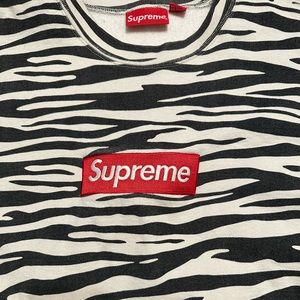 Zebra Supreme Box Logo Crew NWOT